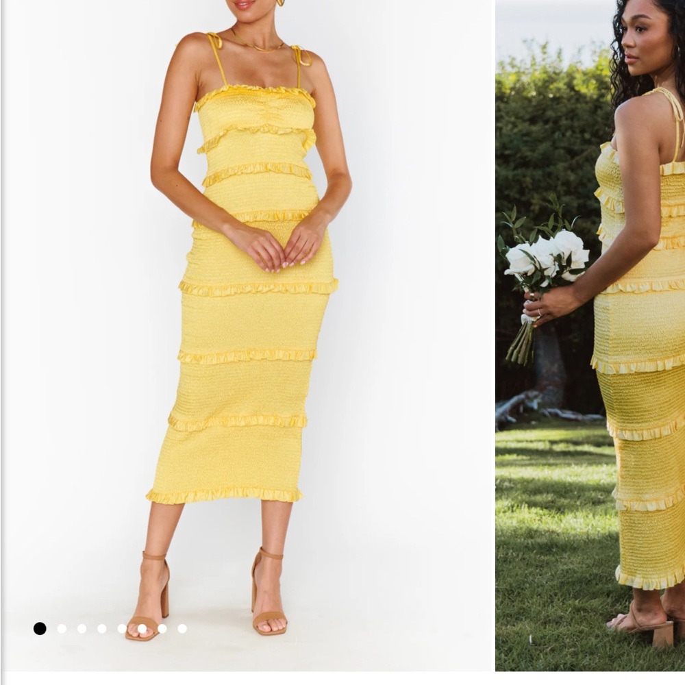 Show Me Your MuMu Sunny Yellow Midi Dress